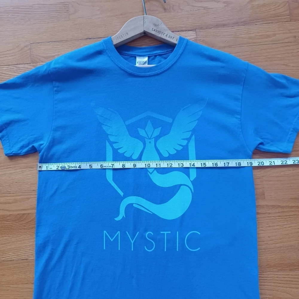 Pokemon Go Men's Medium Team Mystic Blue Cotton T-Shirt Pokeball - Picture 4 of 7